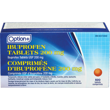 Option+ Ibuprofen Tablets 200mg, 500 tablets