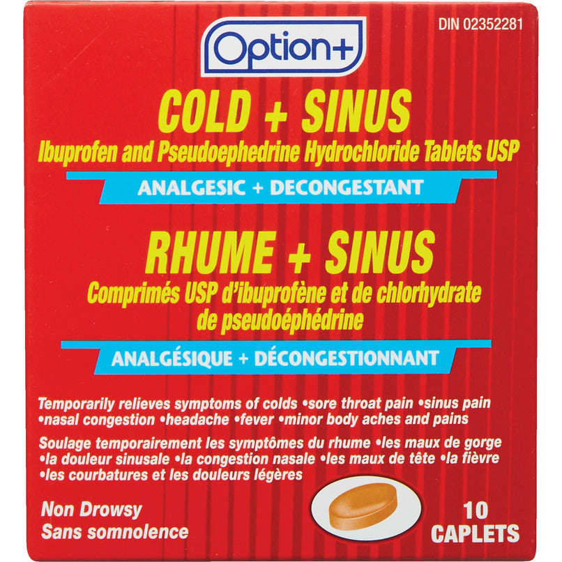 Option+ Cold + Sinus 10 Caplets