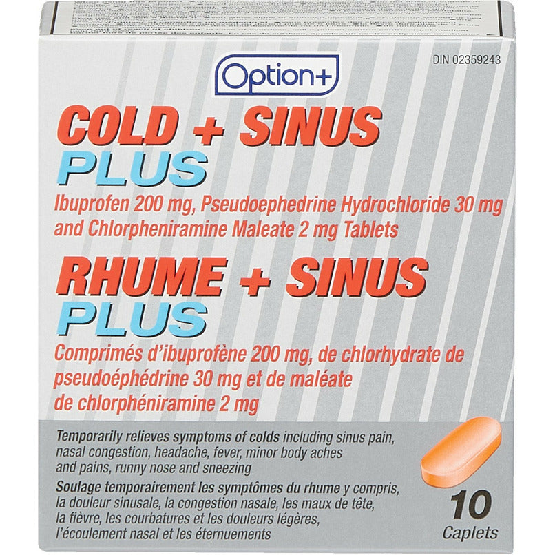 Option+ Cold + Sinus Plus 10 Caplets