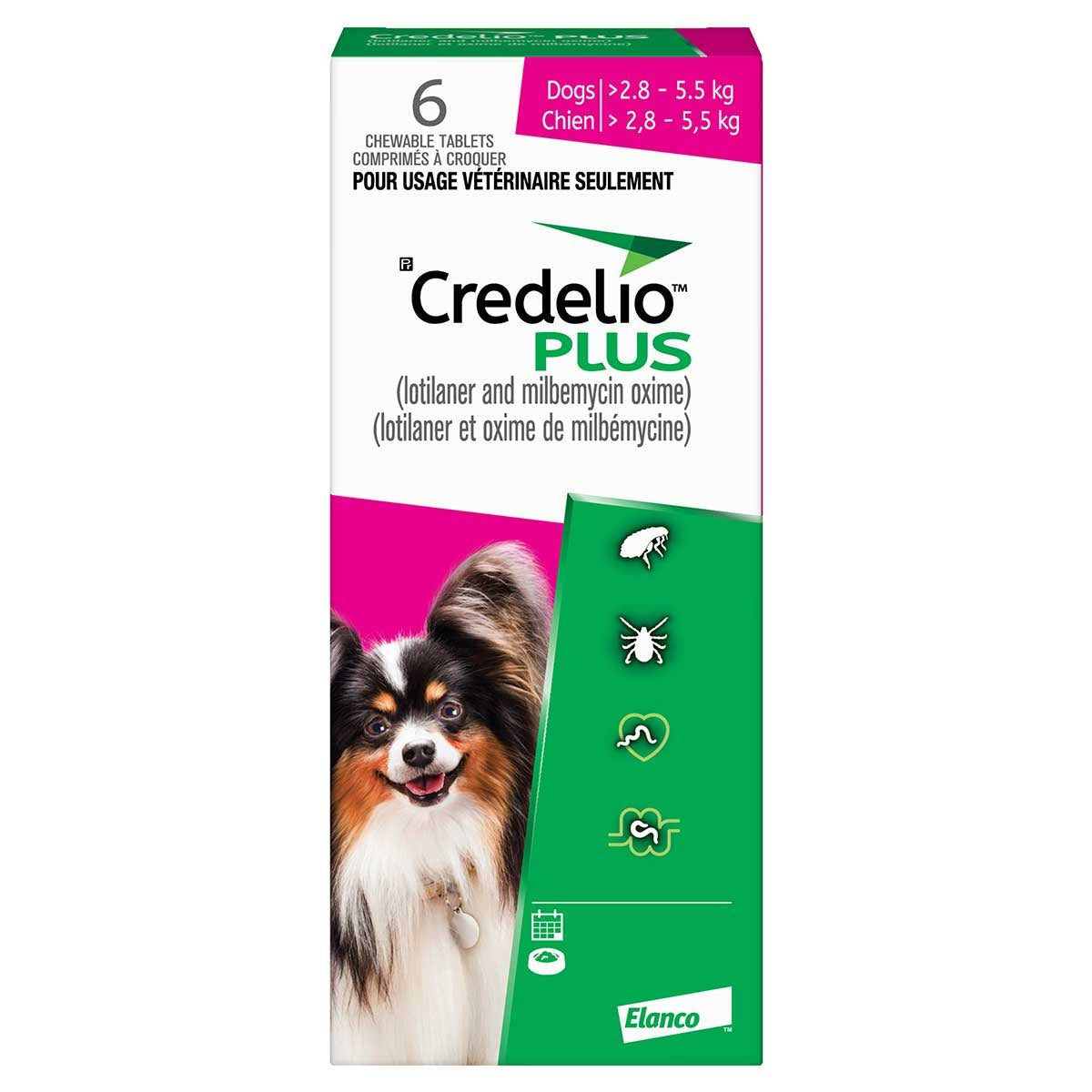 Credelio Plus for dogs Pink/Rose 2.9 - 5.5 kg, 6 Chewable Tablets