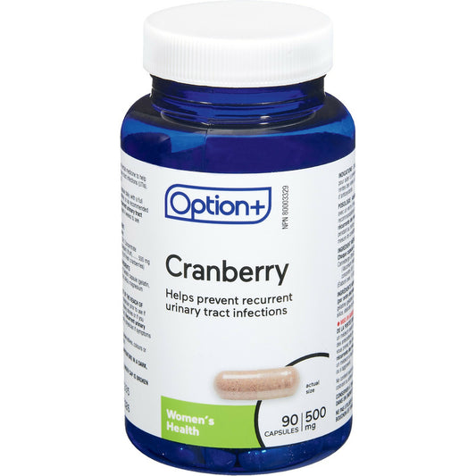 Option+ Cranberry 500mg 90 Caps