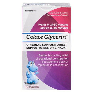 Colace Original Glycerin Suppositories for Infants And Children 12 Suppositories