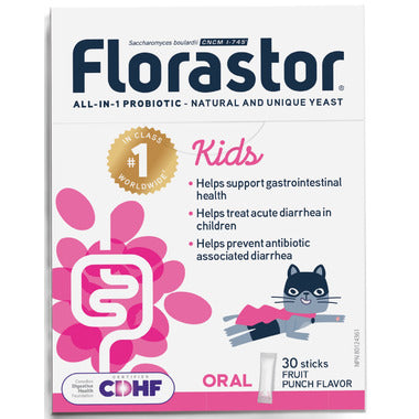 Florastor Kids All-In-1 Probiotic Fruit Punch 30 Sticks
