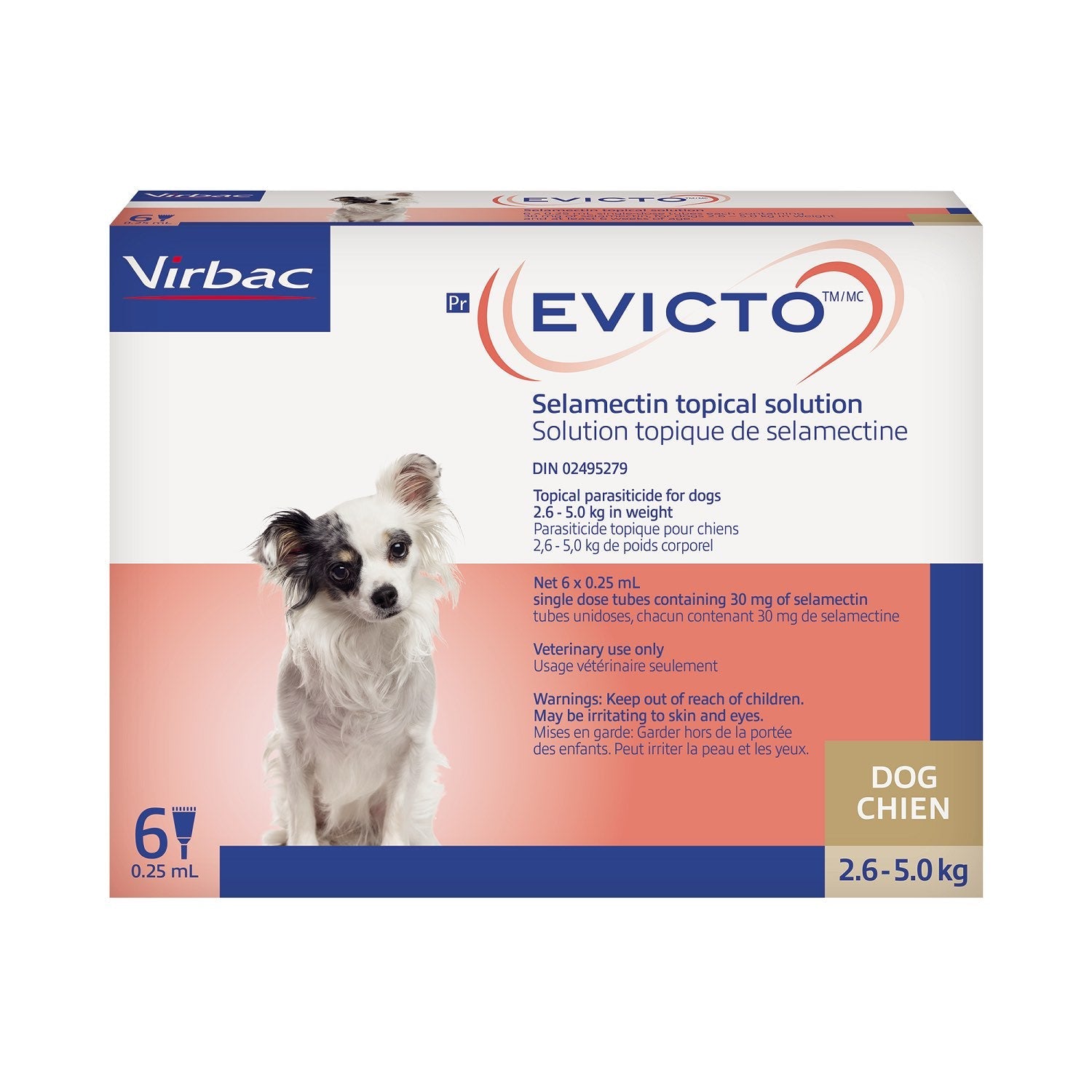 Evicto for Dog Brown/Brun 2.6 - 5 kg, 6 x 0.25 ml