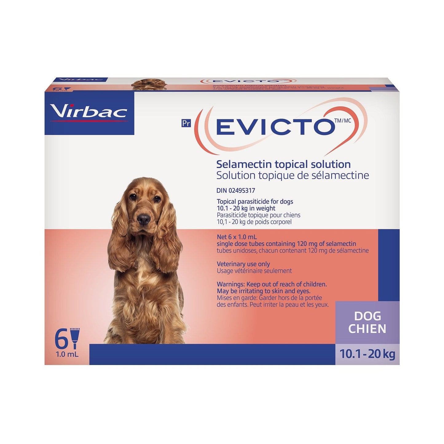 Evicto for Dog Purple/Mauve 10.1 - 20 kg, 6 x 1 ml