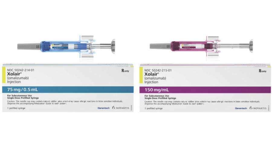 Xolair 75 mg/0.5 ml, 150 mg/ml prefilled syringe
