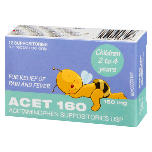 Acet 160mg suppositories 12 Suppositories