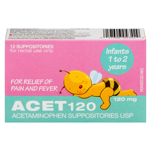Acet 120mg suppositories 12 Suppositories