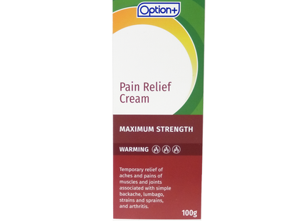 Option+ Pain Relief Cream Maximum Strength 100 gr