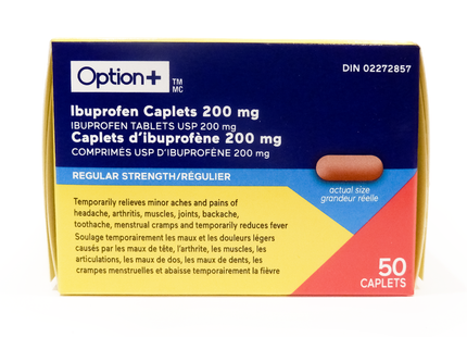 Option+ Ibuprofen 200 mg 50 Caplets