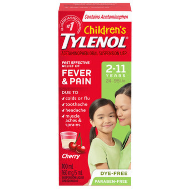 Tylenol Children's Fever & Pain Suspension Liquid Dye-Free Cherry