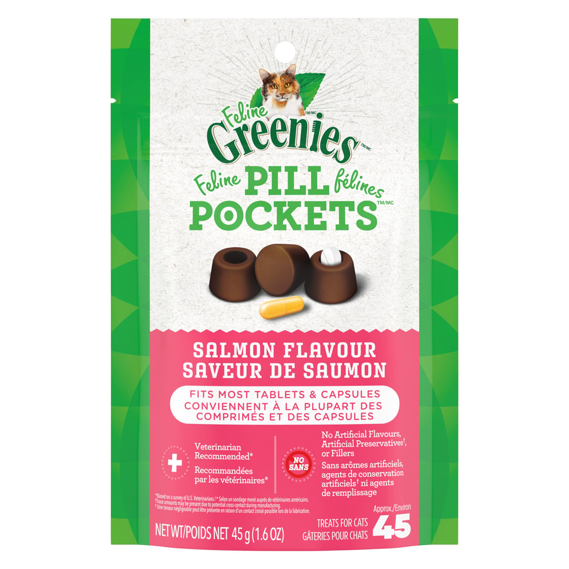 Greenies Pill Pockets Salmon Treats for Cats 45g