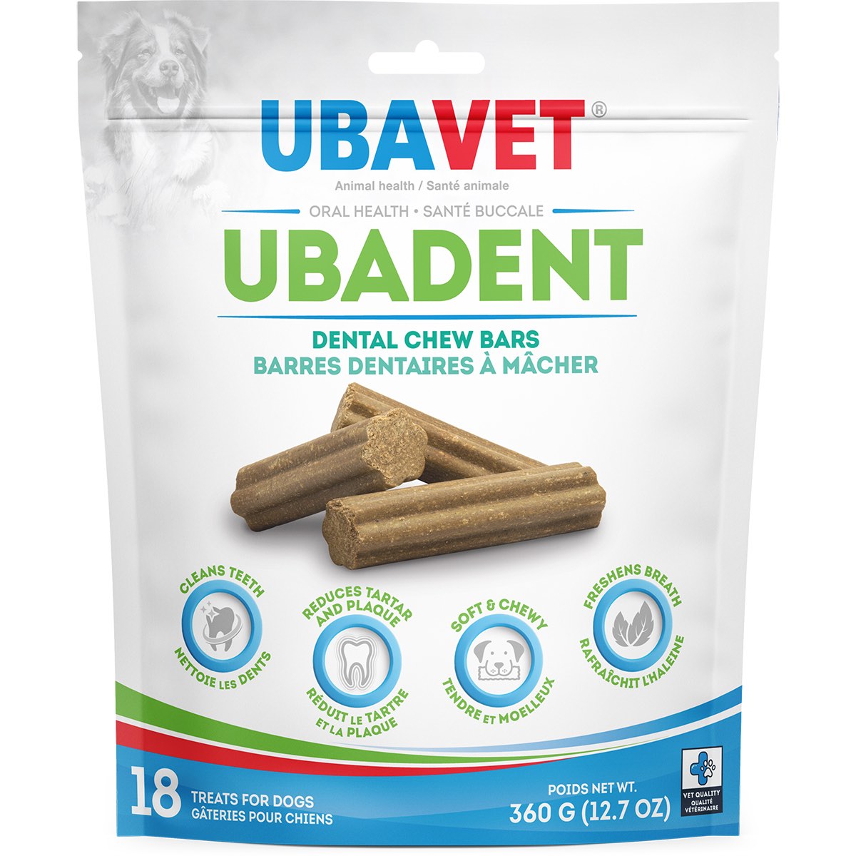Ubadent dental chew bars 18 pack