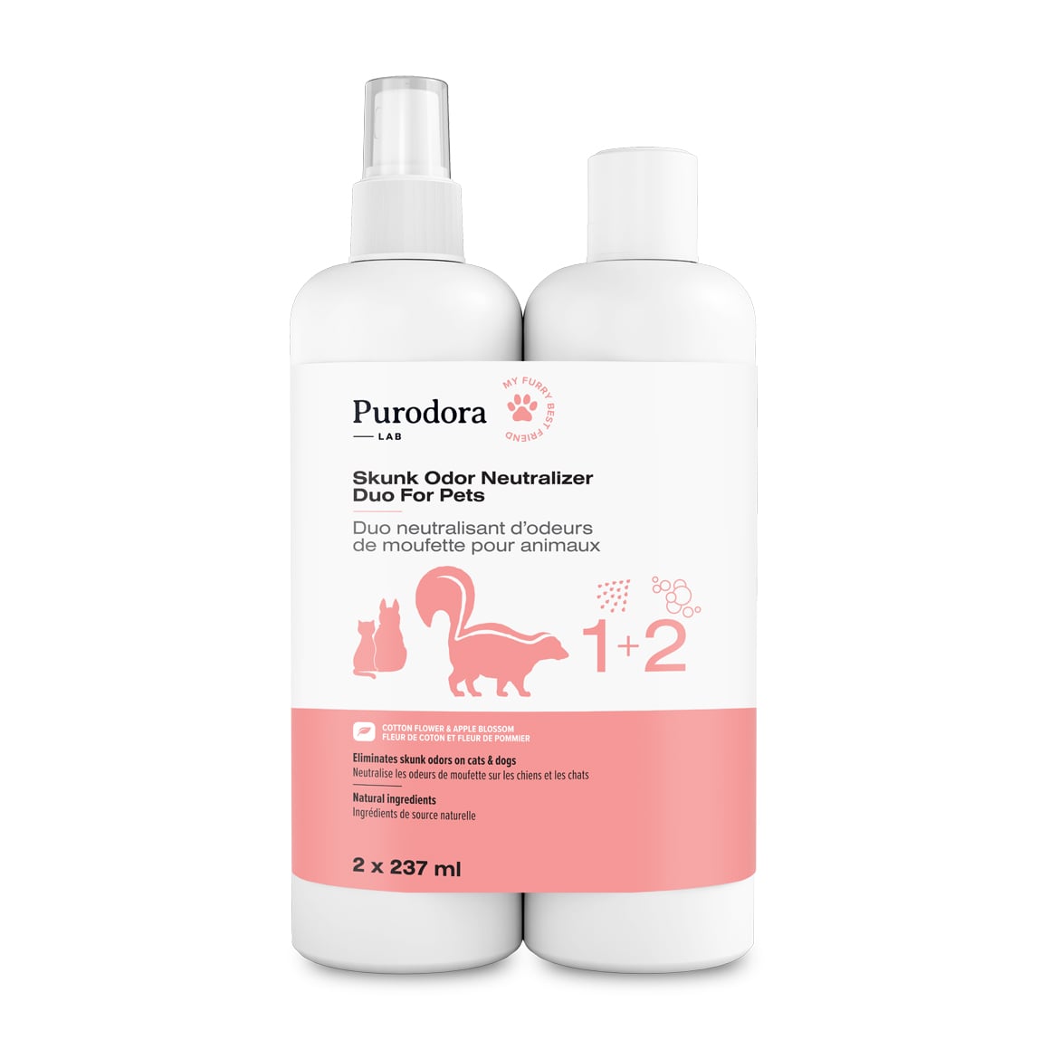 Purodora Skunk Odor Neutralizer Duo for Pets 1 Kit