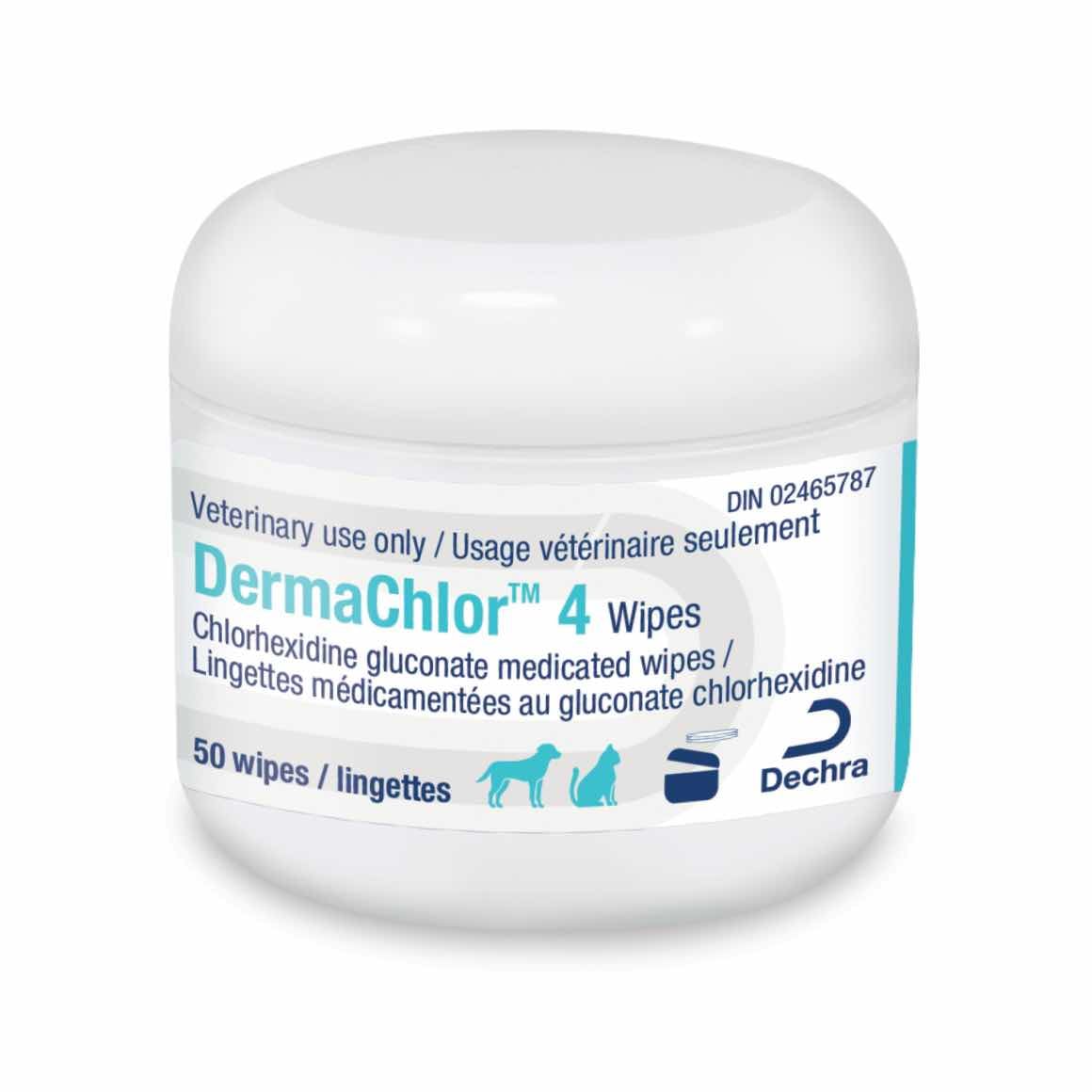 Dechra DermaChlor 4% Antiseptic Wipes for Dogs & Cats - 50 Pack