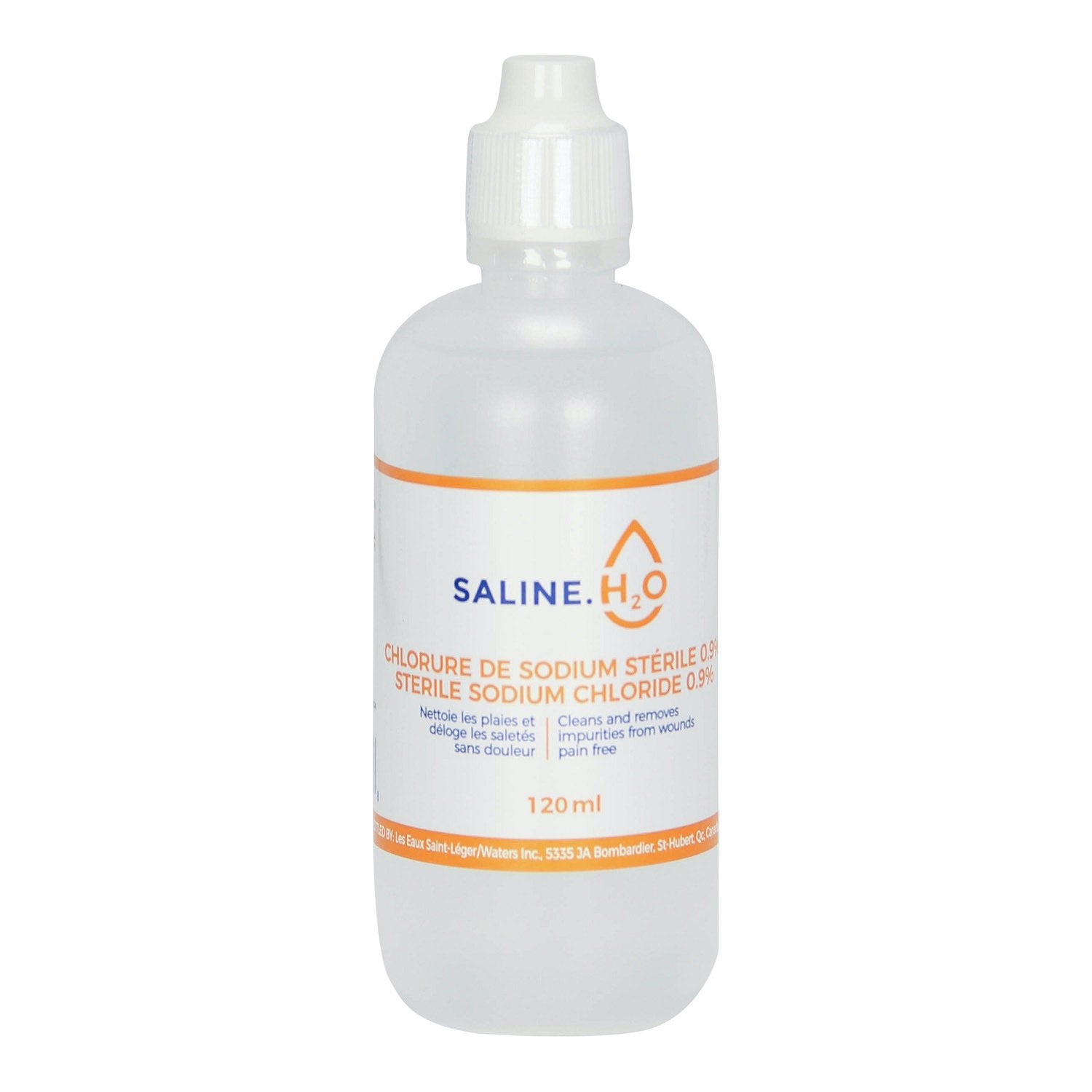 Saline.H2O sodium chloride 0.9% Sterile Irrigation solution for wounds, 120 ml