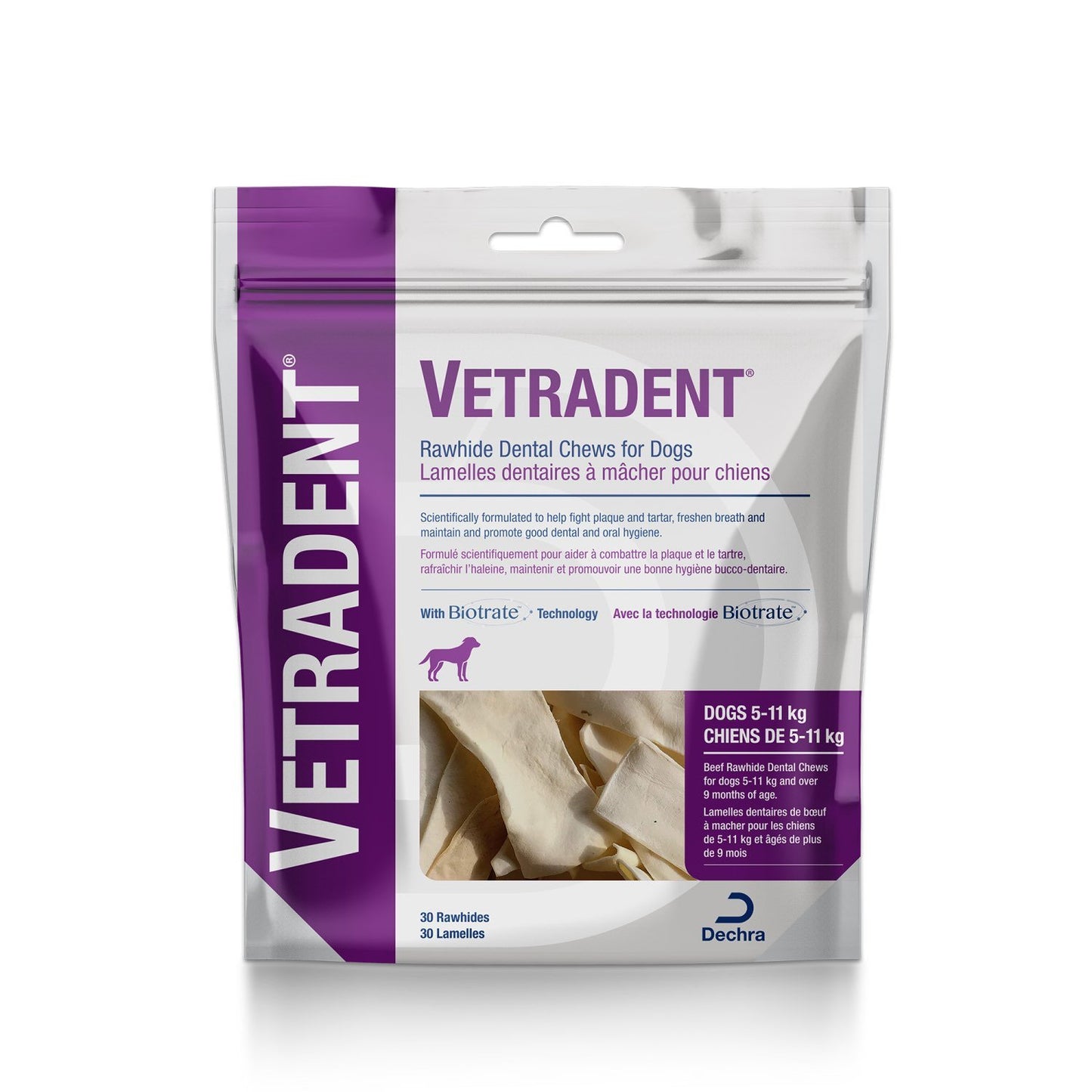 Vetradent rawhide dental chews 30 Chews