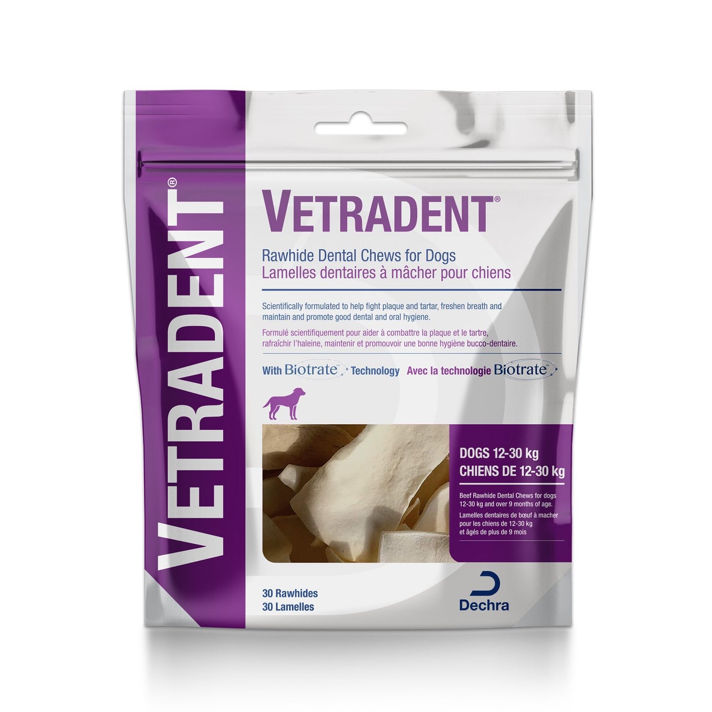 Vetradent rawhide dental chews 30 Chews