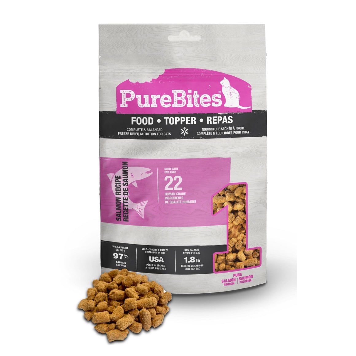 PureBites Salmon Freeze-Dried Cat Food Topper 69g