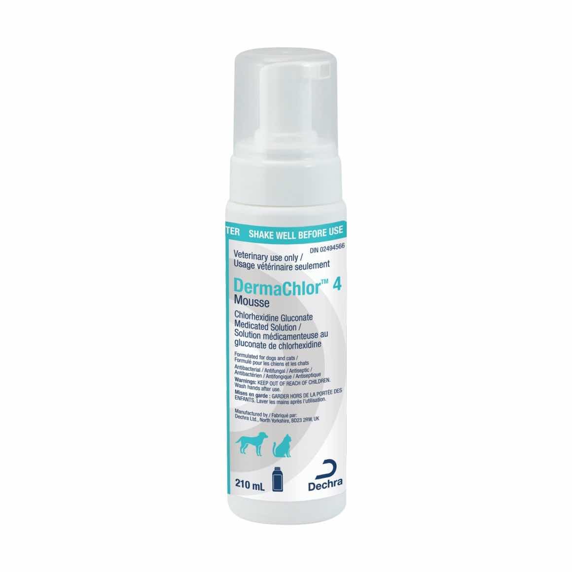 Dechra DermaChlor 4 Chlorhexidine Mousse for Dogs & Cats - 210ml