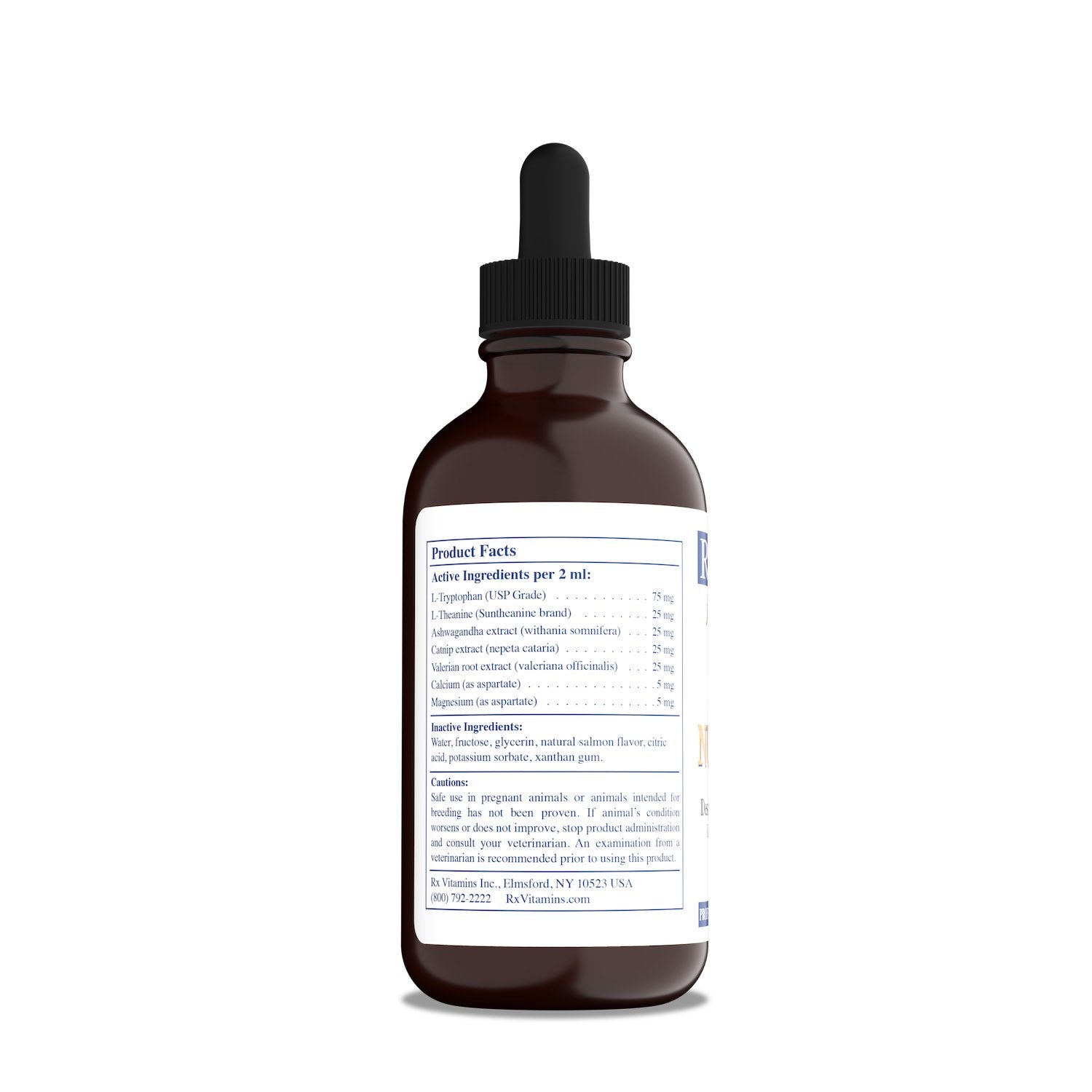 Rx Vitamins Liquid NutriCalm Calming Liquid for Dogs & Cats, 120 ml