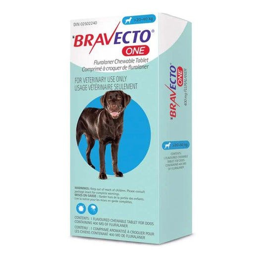 Bravecto One Blue/Bleu 20.1 - 40 kg, 1 Chewable Tablet
