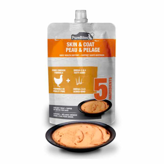 PureBites+ Skin & Coat Creamy Dog Treat, 15x71g pouch pack