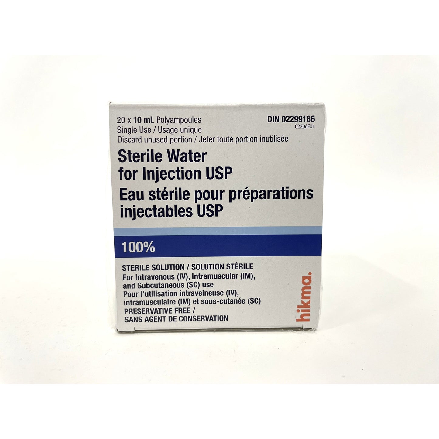 Pfizer Sterile water for injection USP, 20x10 ml Polyampules