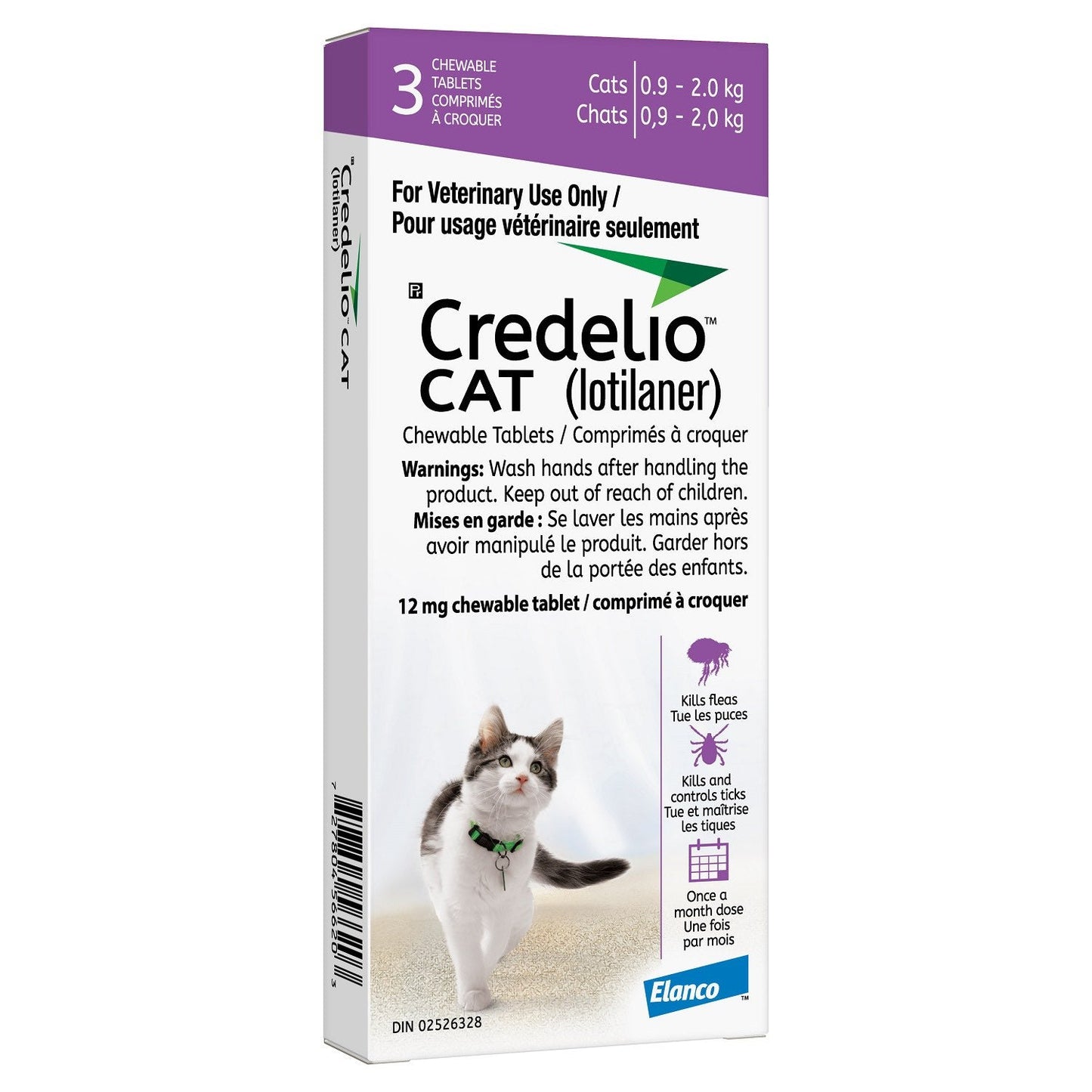 Credelio for cats  - 3 Chewable Tablets Purple/Mauve 0.9 - 2 kg