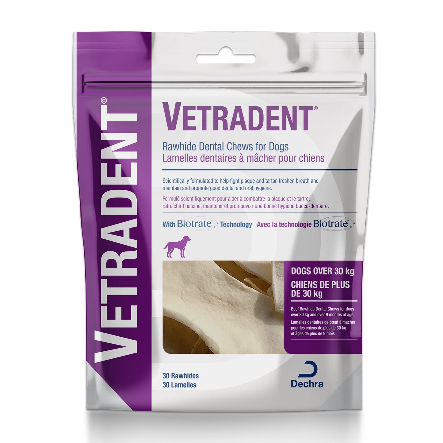 Vetradent rawhide dental chews 30 Chews