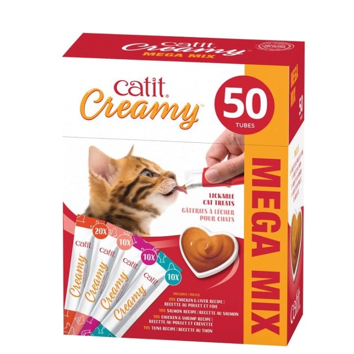 Catit Creamy Lickable Cat Treats Multipack - 50 Pack