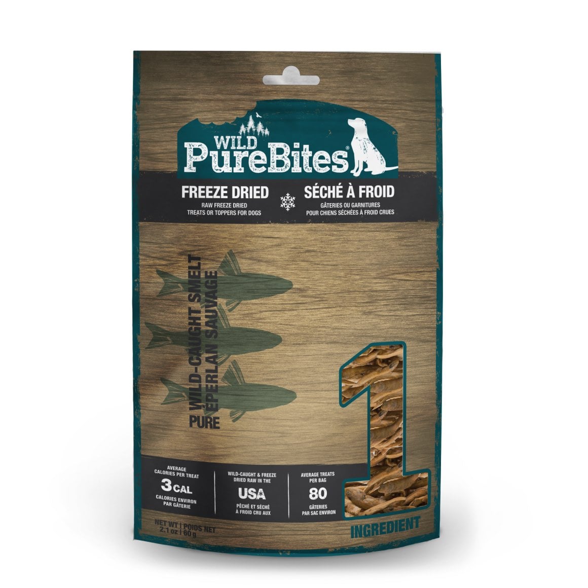 PureBites Wild Smelt Freeze-Dried Dog Treats 60g