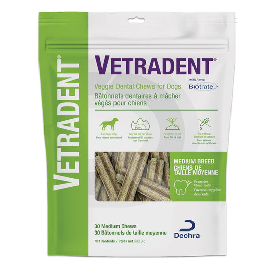 Vetradent Veggie dental chews for medium breed dogs Vegetables