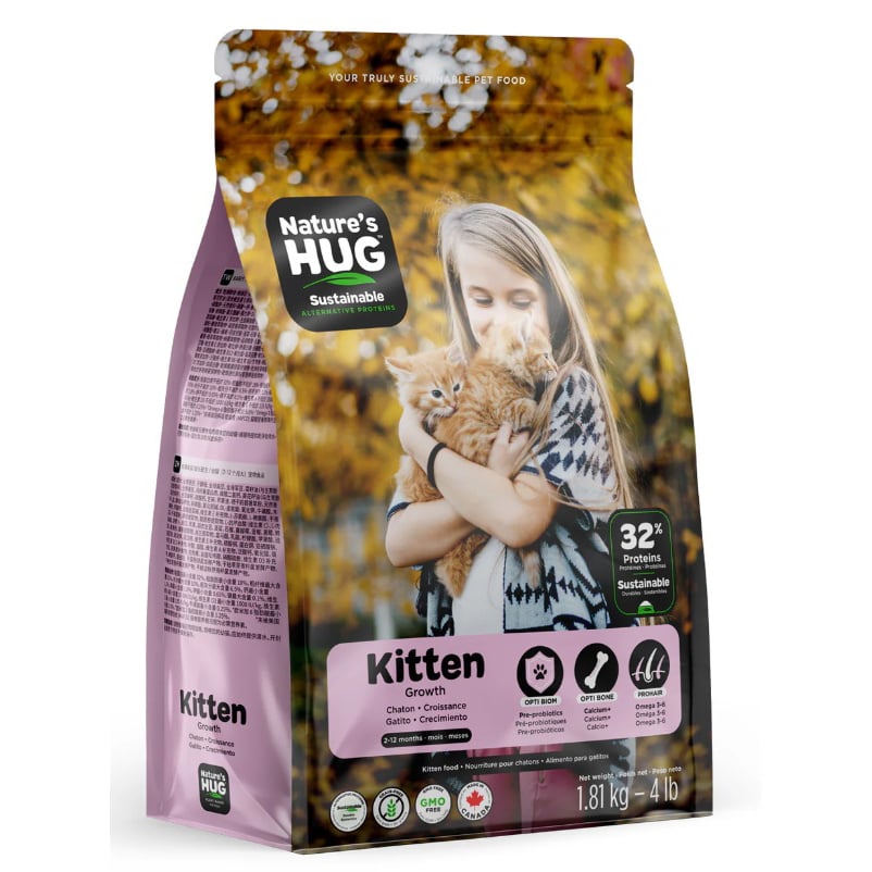 Nature's HUG Feline Kitten Growth Food with Dried Yeast & Green Peas 1.81kg