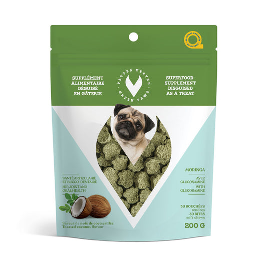Green Paws Supplement disguised as treats glucosamine for dogs Toasted coconut