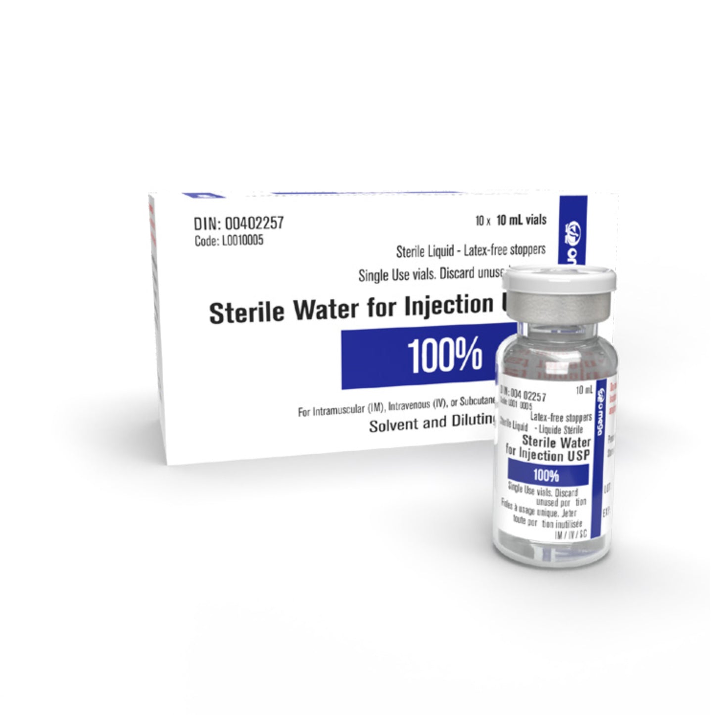 Sterile water for injection USP, 10X10ml vials