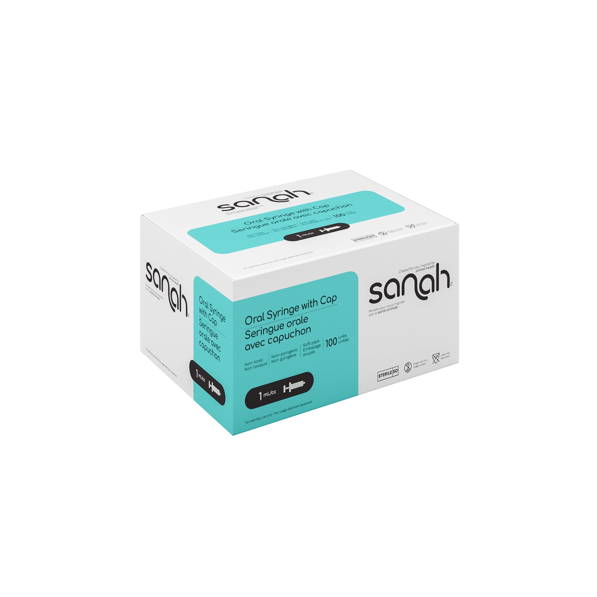 Sanah Sterile Oral Dosing Syringes with Cap for Pets