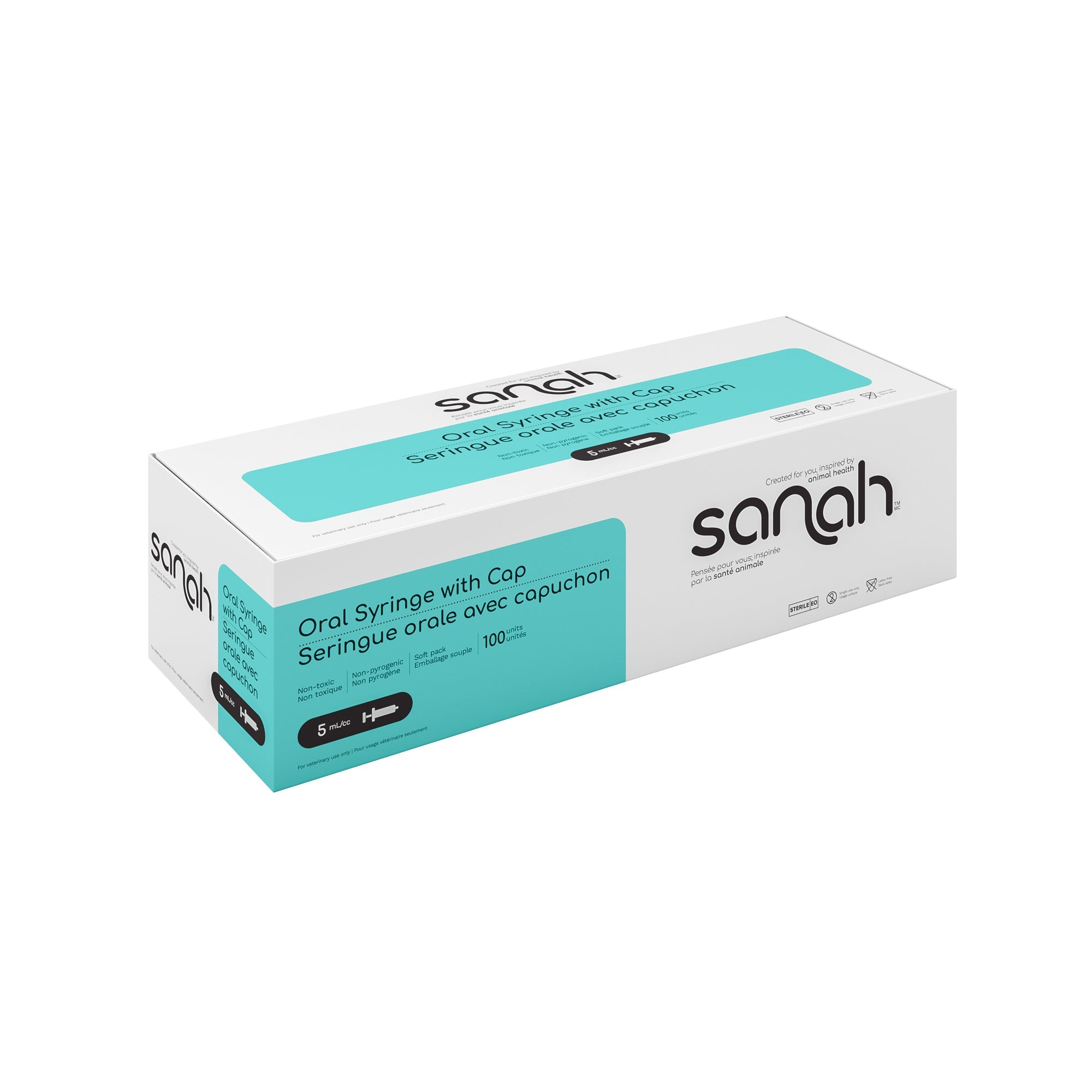 Sanah Sterile Oral Dosing Syringes with Cap for Pets