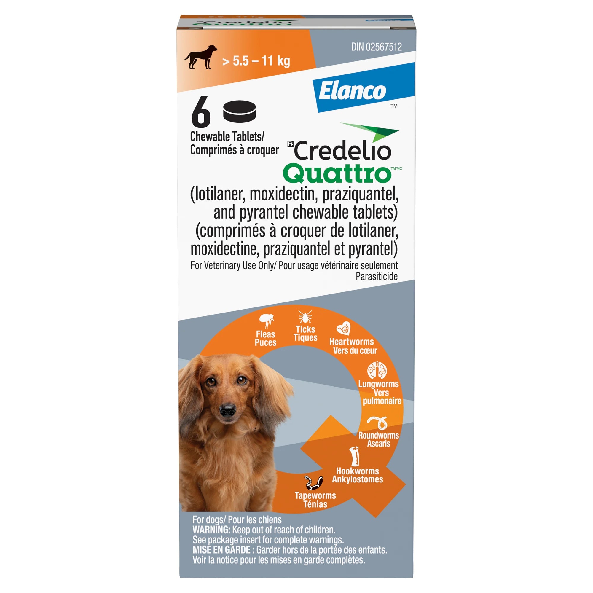 Credelio Quattro chewable tablet for dogs, 6 chewable tablets
