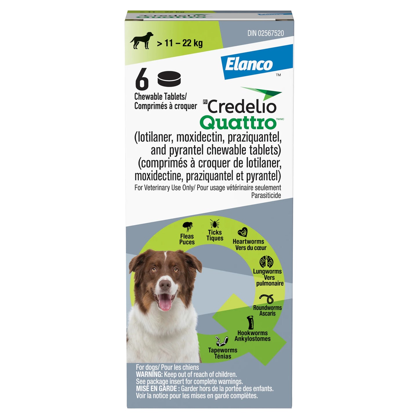 Credelio Quattro chewable tablet for dogs, 6 chewable tablets