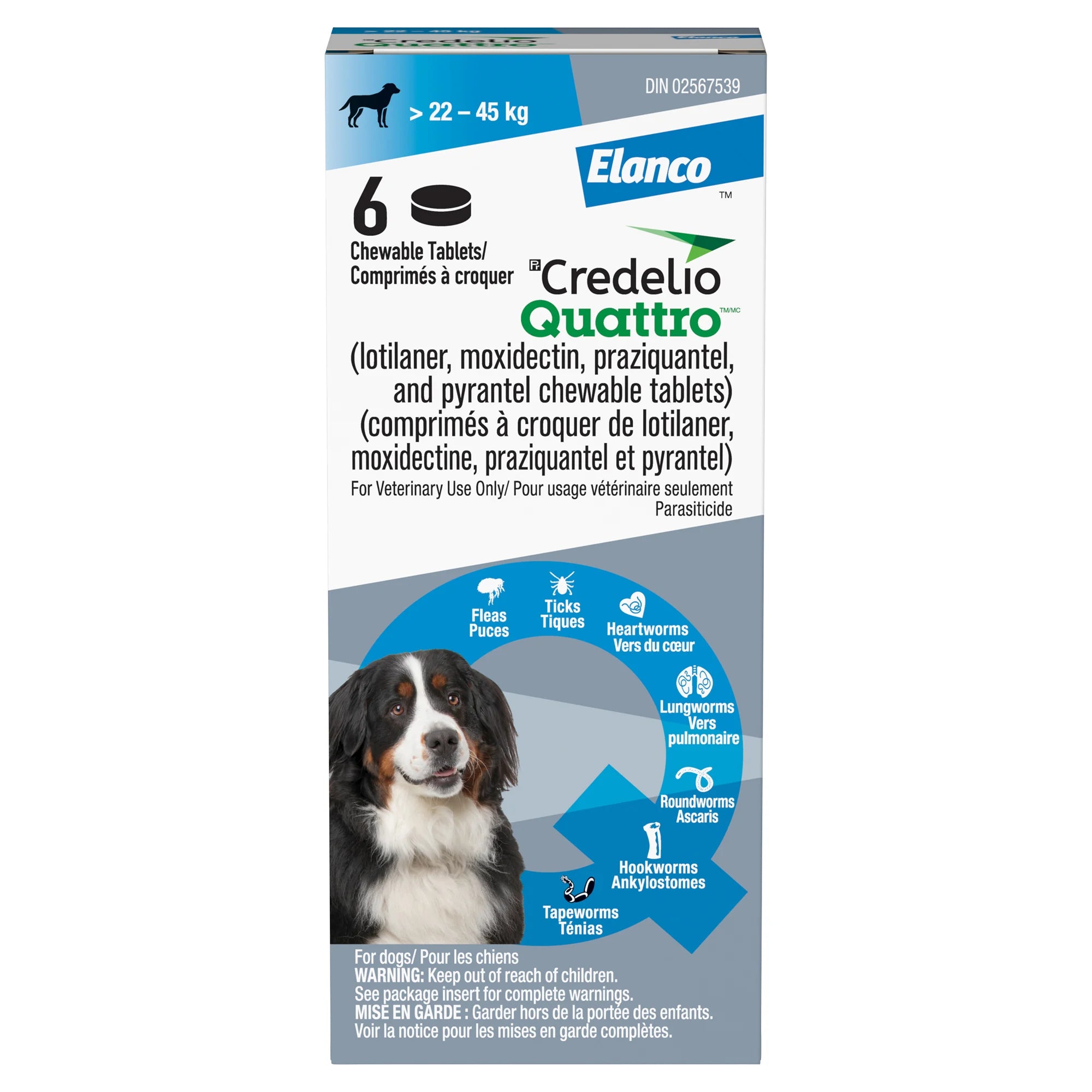 Credelio Quattro chewable tablet for dogs, 6 chewable tablets