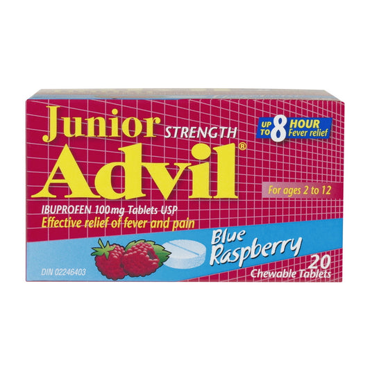 Advil Junior Strength Chewables Blue Raspberry 20 tabs