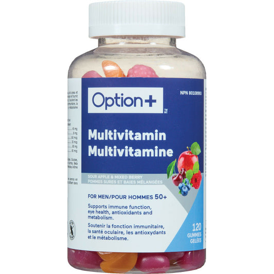 Option+ Multivitamin for Men 50+ Gummies 120 Count