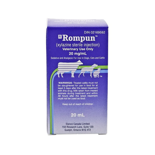 Rompun injectable for cats, dogs and cattles 20 mg/ml - 20 ml vial