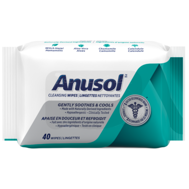 Anusol Cleansing & Soothing Flushable Wipes with Witch Hazel & Aloe 40 Wipes
