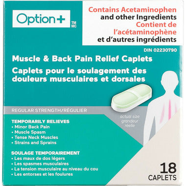 Option+ Muscle & Back Pain Relief 18 Caplets