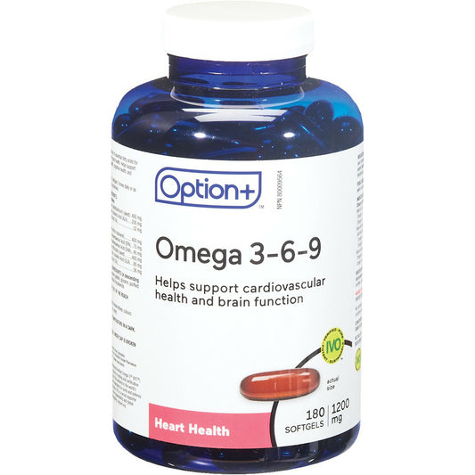 Option+ Omega 3-6-9 1200mg 180 Softgels