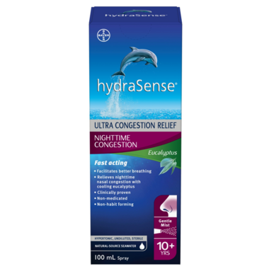 hydraSense Nighttime Congestion Relief Nasal Spray Eucalyptus 100 ml