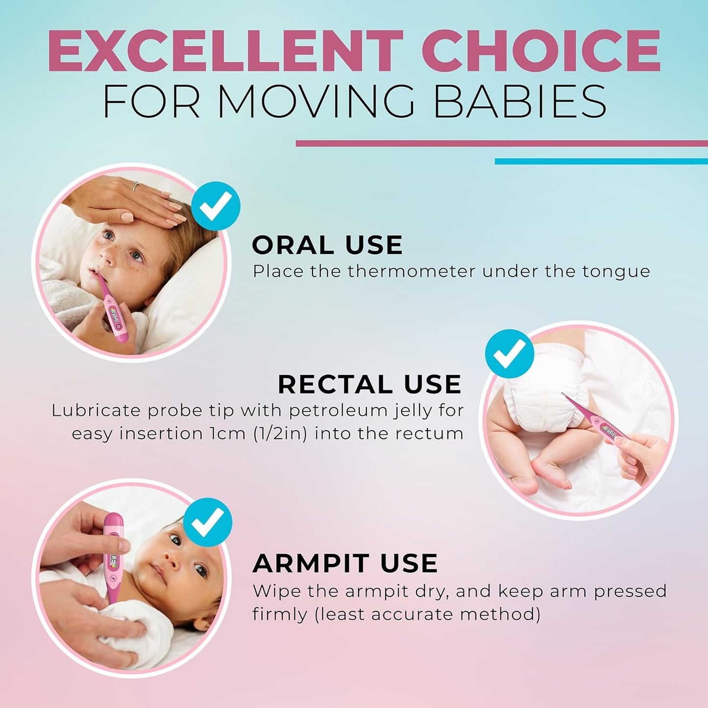 Flexible Digital Thermometer (Pink)