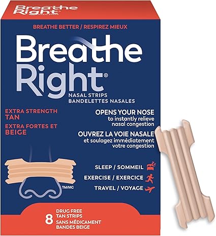 Breathe Right Nasal Strips Extra Strength Tan 8 Strips